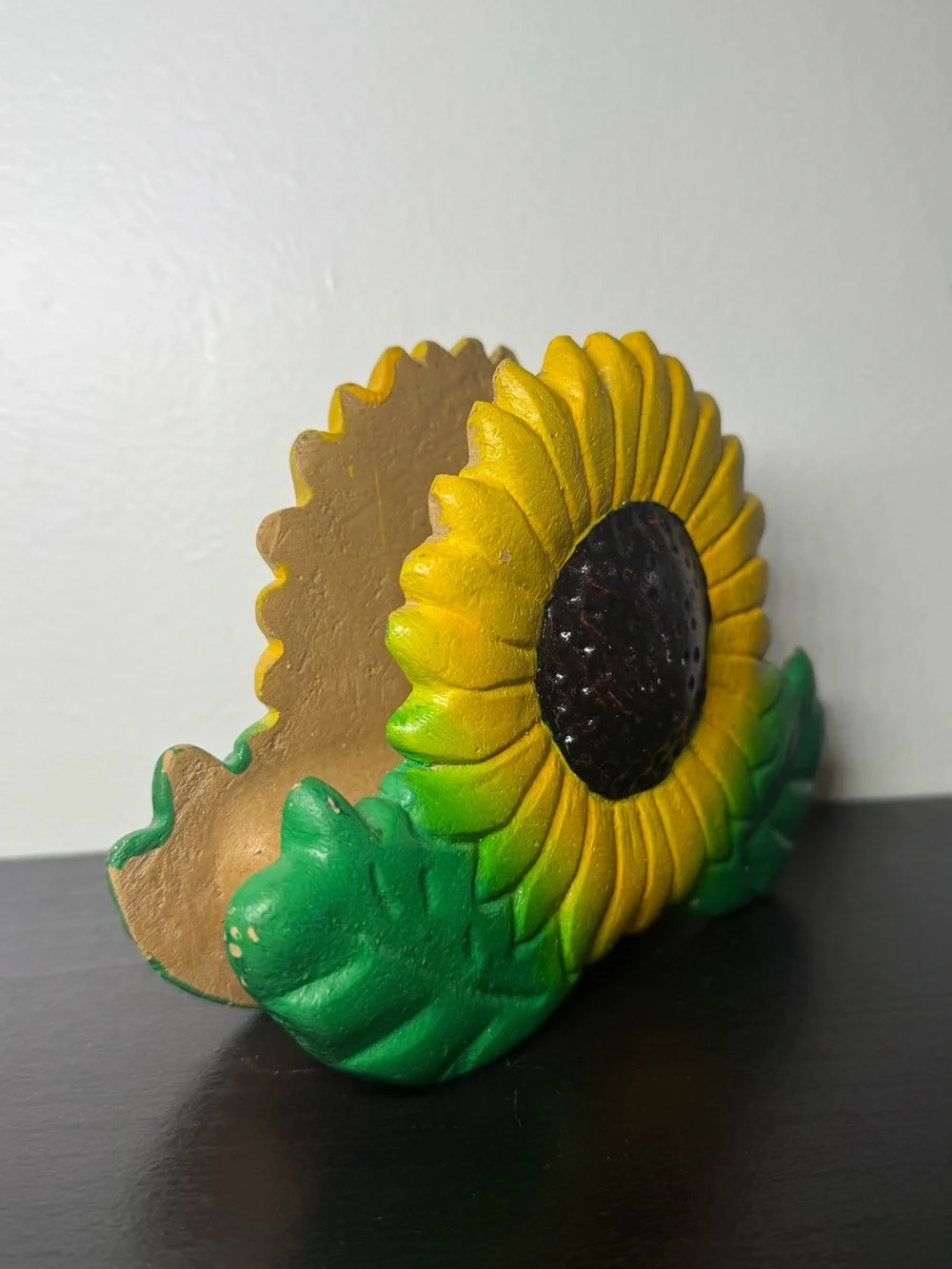 Vintage 2000s Sunflower Flower Ceramic Napkin Holder